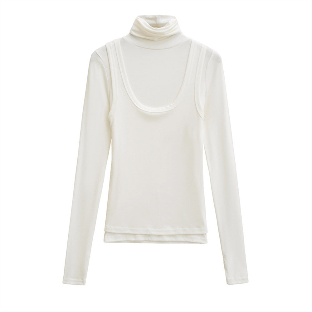 Haut Jersey 2 En 1 Col Montant Confortable Mélange 90 Pour Cent Polyester 10 Pour Cent Élasthanne