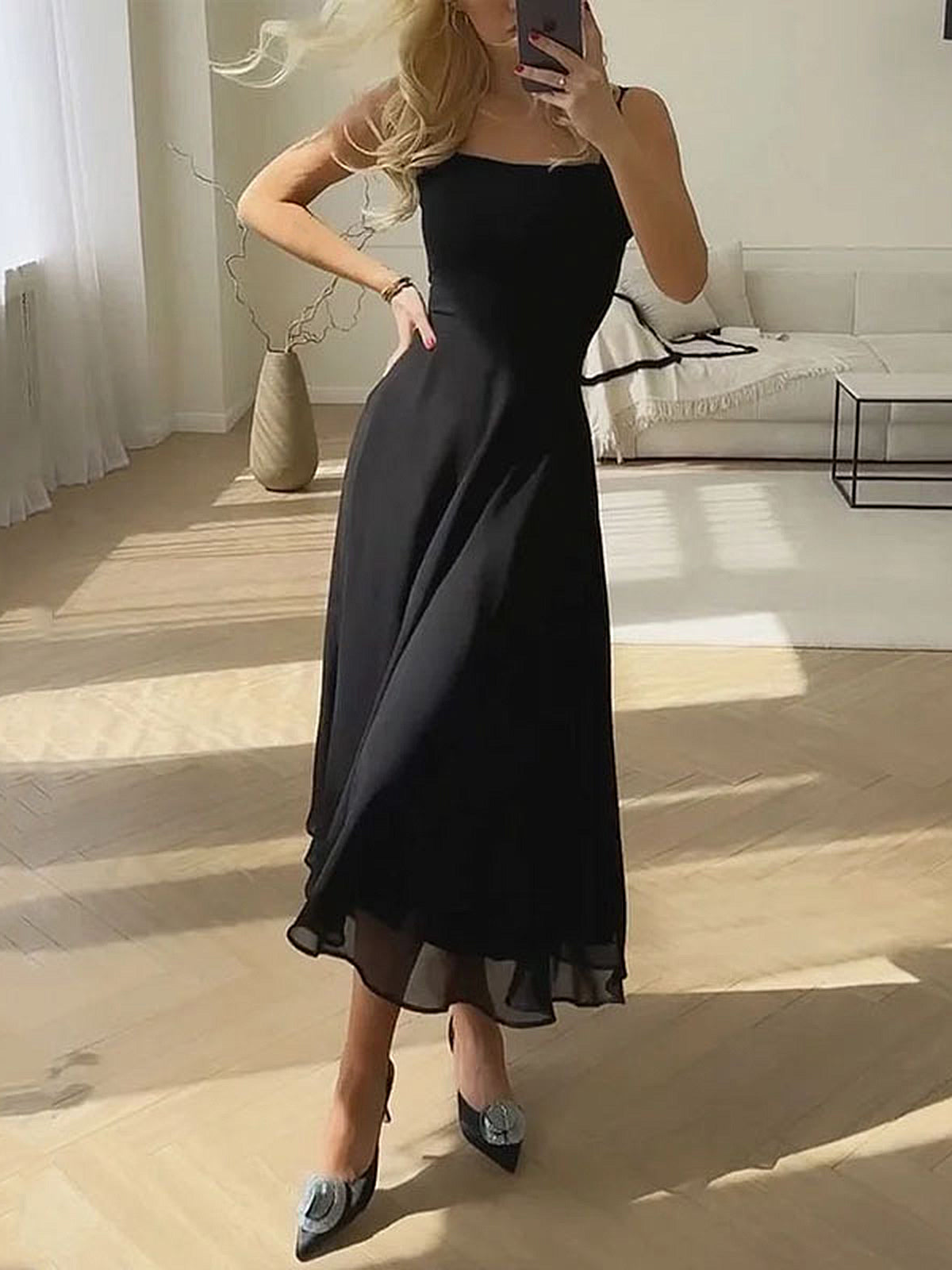 Robe Maxi Blanche Camisole Unie Amawinc Élégante Pour Mariage Travail Vacances Événements