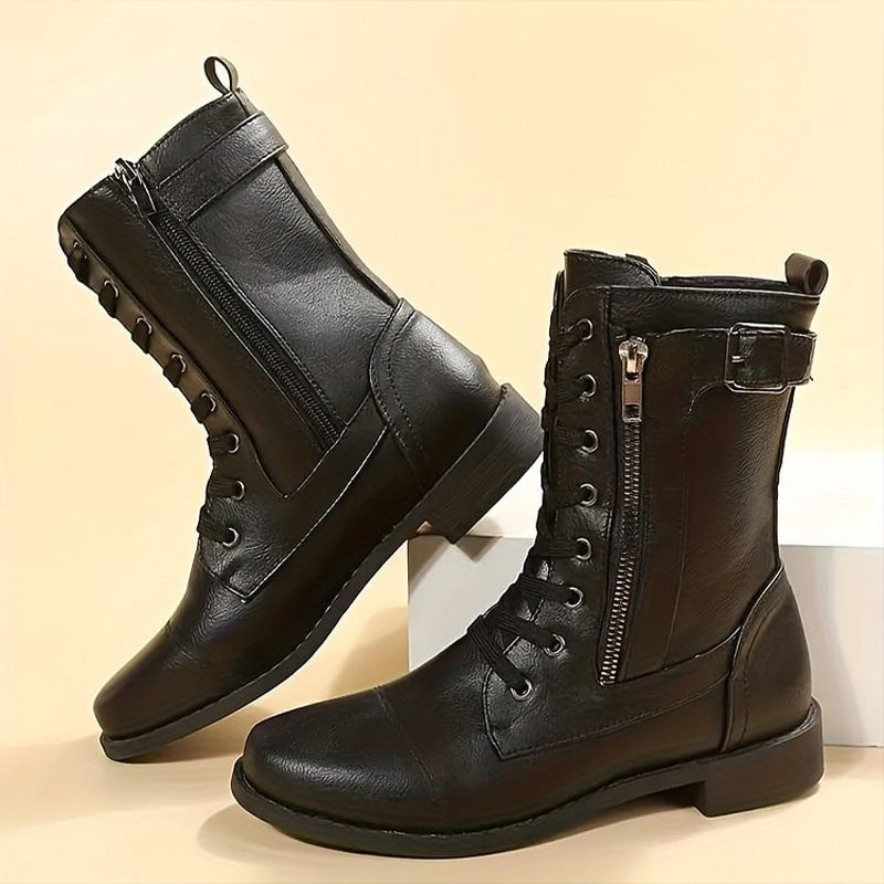 Orthopädische Damen-Stiefeletten mit Rundspitze und seitlichem Reißverschluss (Madeleine)