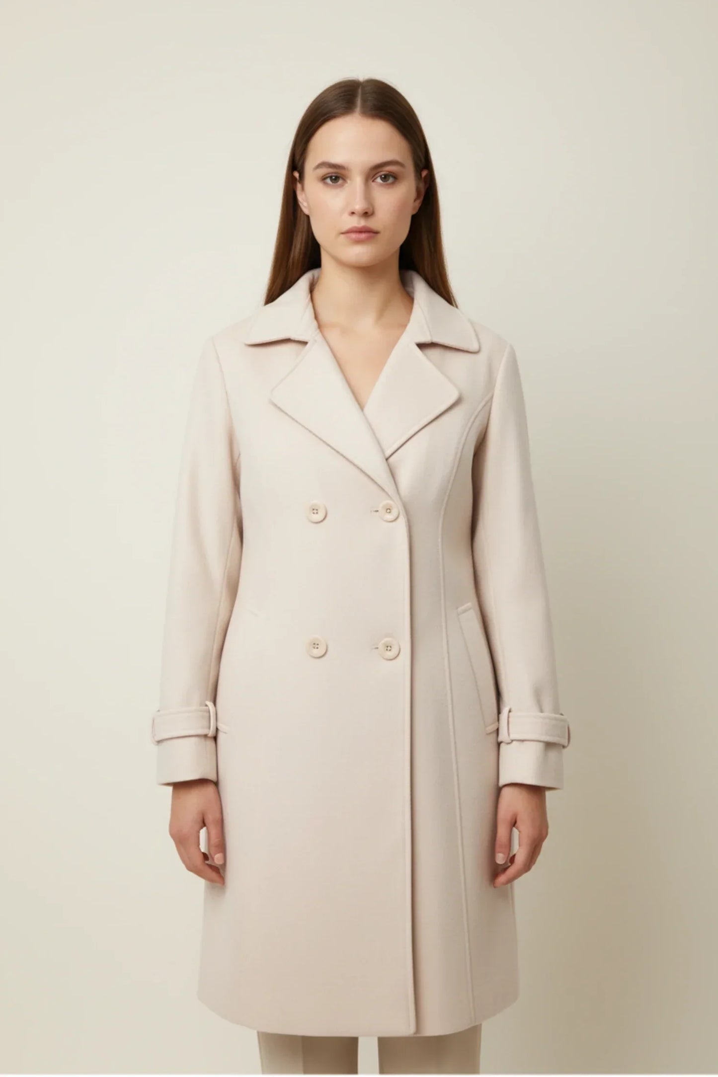 Manteau D'Hiver Double Boutonnage Pour Femme À Boutons Devant Classique Et Polyvalent