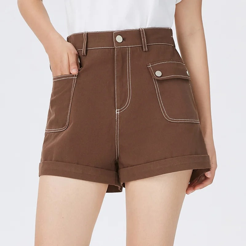 Baumwoll-Shorts Odette im A-Linien-Schnitt