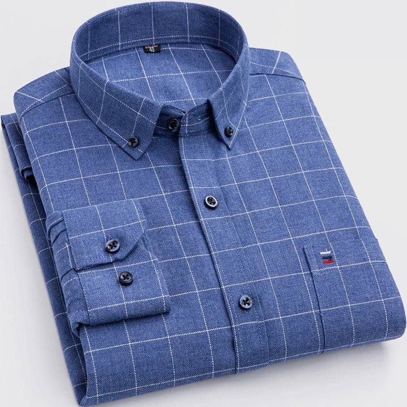 Chemise Pour Homme À Carreaux À Boutons Amawinc Confort Moderne Style Classique Pour Tenue Décontractée Ou Semi Formel