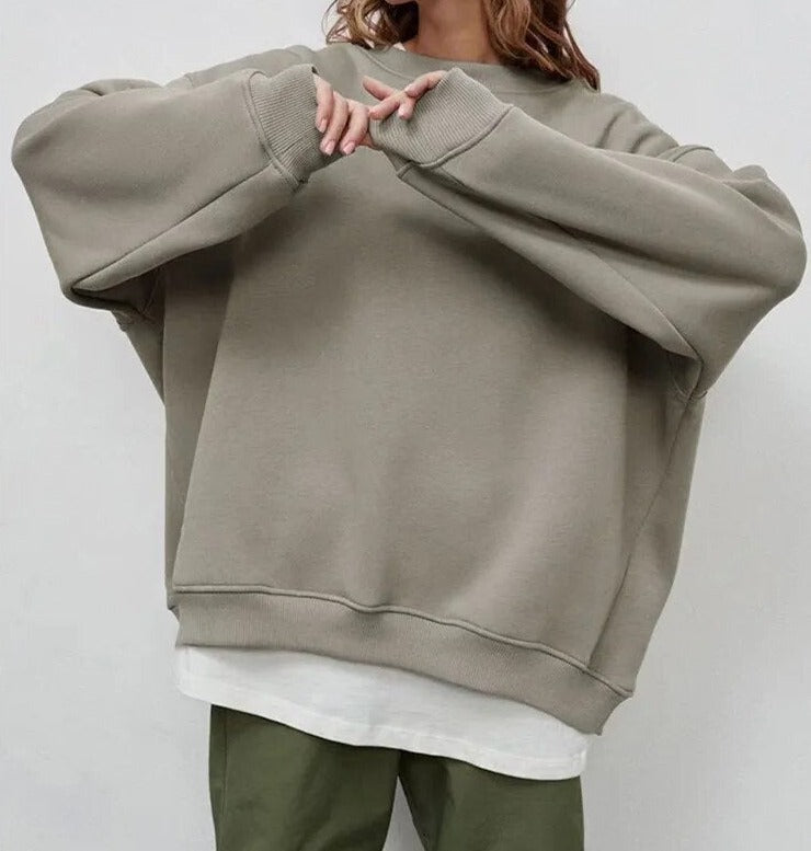 Damen Basic-Sweatshirt in Übergröße von Fudus