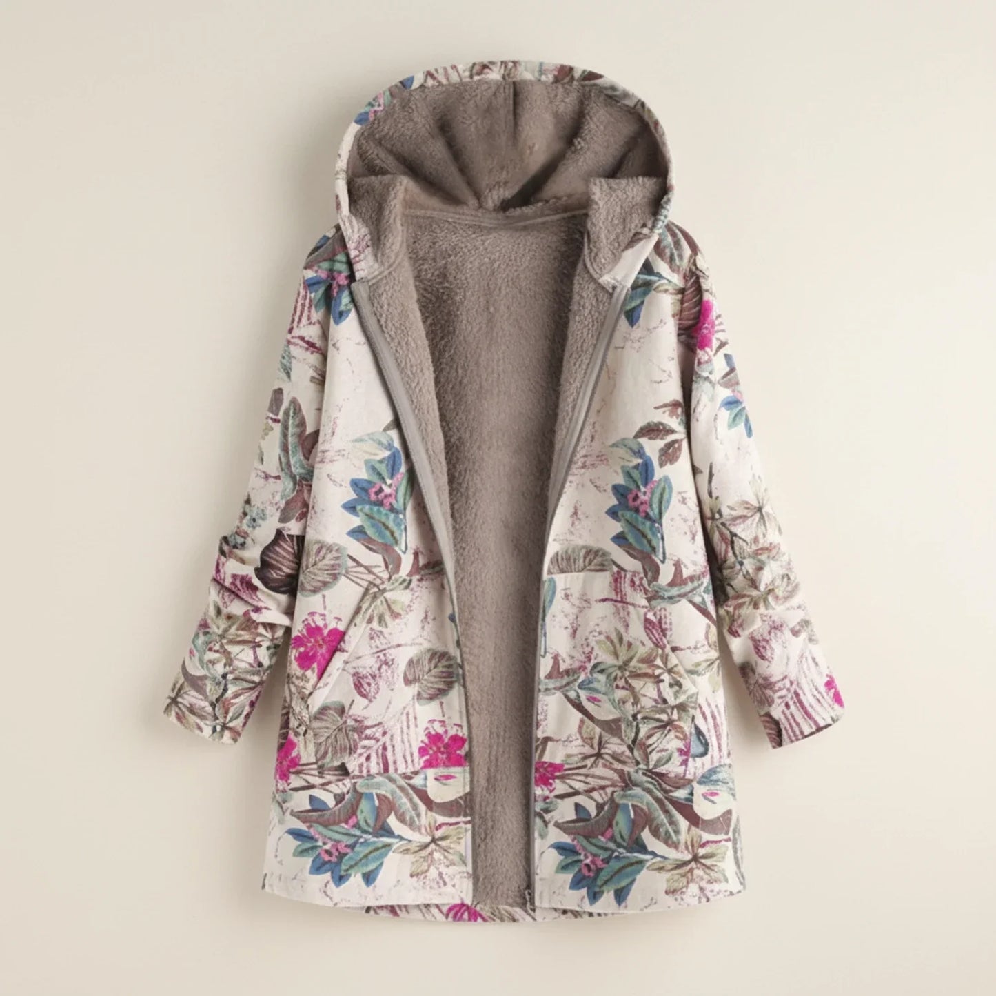 Veste À Capuche Imprimée Pour Femmes Avec Devant Ouvert Et Doublée, Coupe Décontractée, Parfaite Pour Le Quotidien