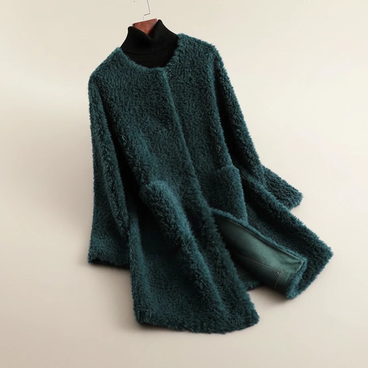 Manteau D'Hiver En Teddy Tout Doux À Ouverture Frontale Pour Femme Confortable Et Décontracté