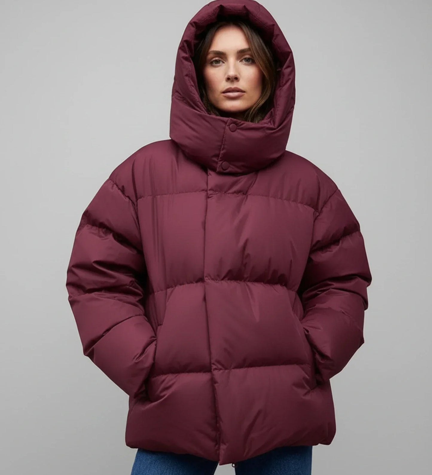 Doudoune Femme Hiver Capuche Oversize Quiltée Chaude Durable et Polyvalente Pour Ville Quotidien