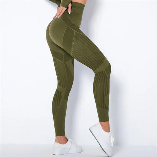 Leggings De Compression Anti Cellulite Femme Taille Haute Maintien Optimal Silhouette Contournee Et Texture Visuelle