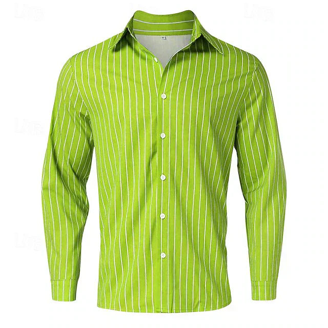 Chemise À Rayures Boutonnée Luke Pour Homme En Coton Mélangé Style Classique Polyvalent Pour Décontracté Ou Habillé
