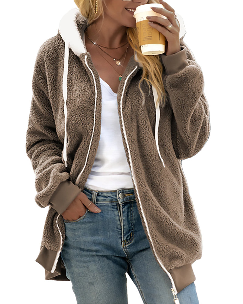 Thérèse Veste Polaire Zippée Douce pour Femmes Chaude et Confortable Idéale pour Hiver Quotidien