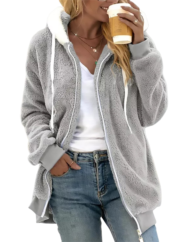 Thérèse Veste Polaire Zippée Douce pour Femmes Chaude et Confortable Idéale pour Hiver Quotidien