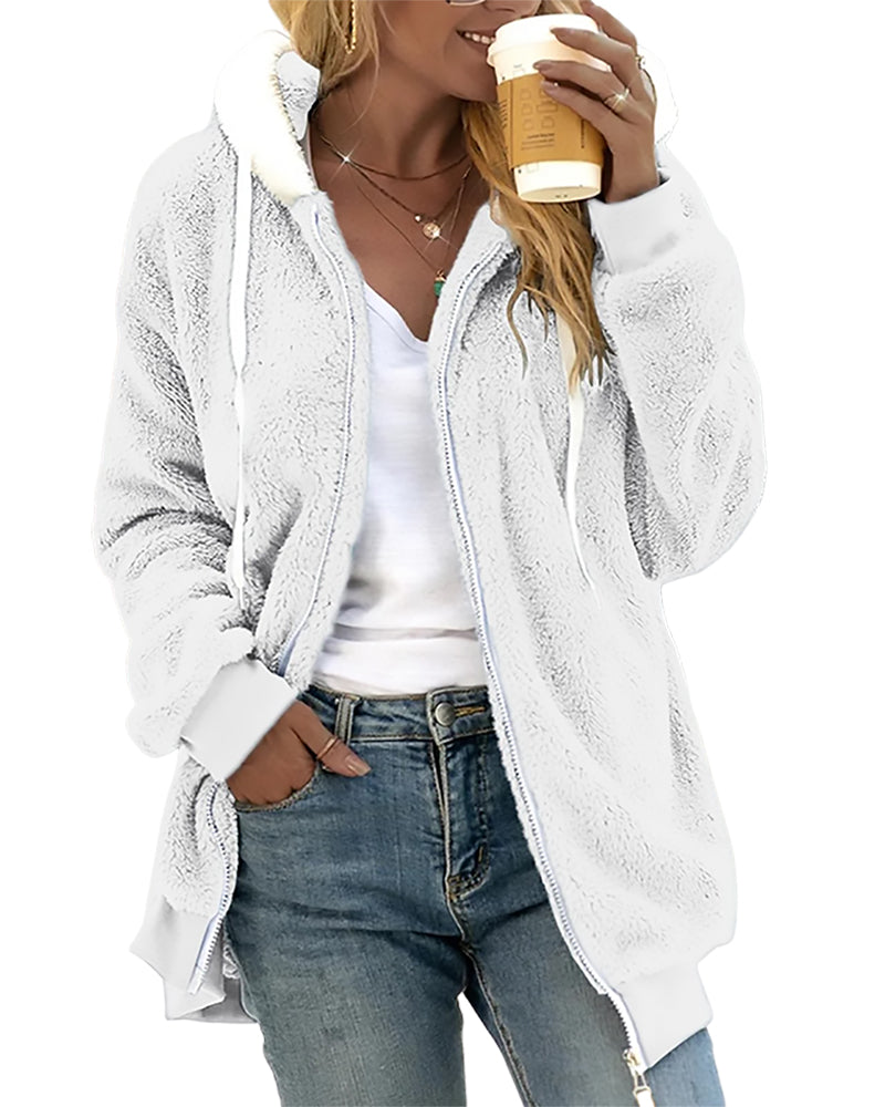 Thérèse Veste Polaire Zippée Douce pour Femmes Chaude et Confortable Idéale pour Hiver Quotidien