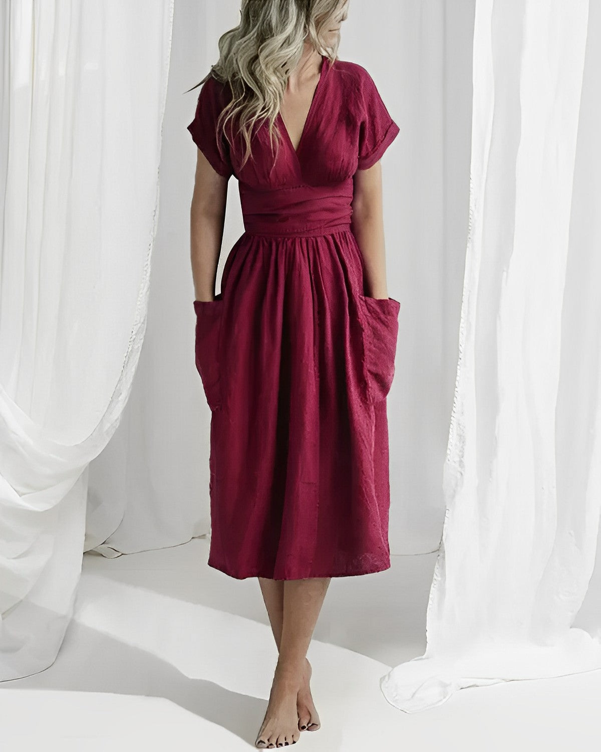 Leichtes Leinenkleid von Fudus für Damen