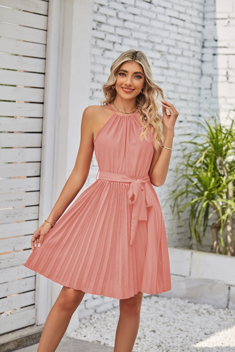 Damen Sommerkleid ohne Ärmel mit Faltenrock von Fudus