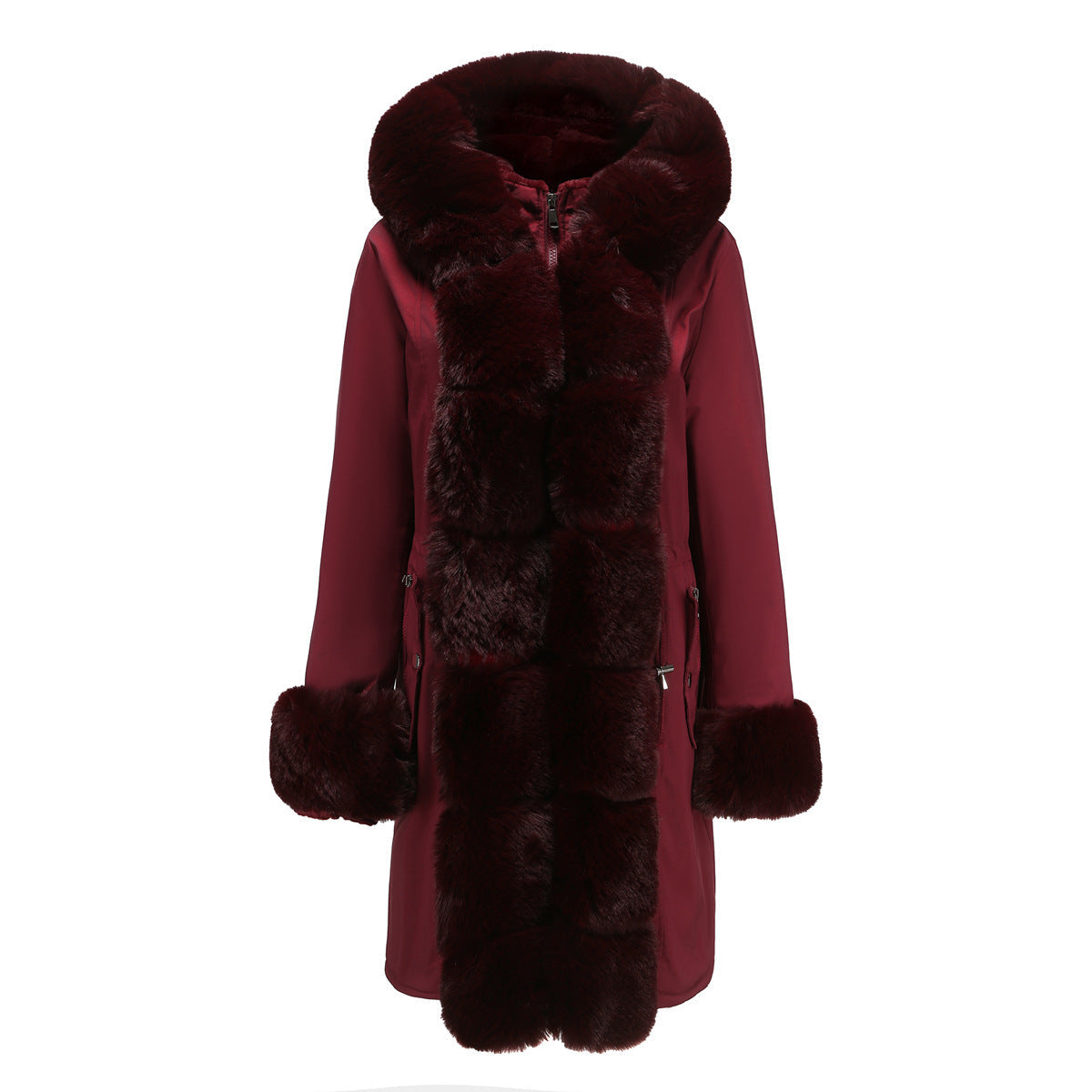Manteau Lusie Matelassé Parka Élégante À Col Fourrure Amovible Pour Hiver Confort Et Style