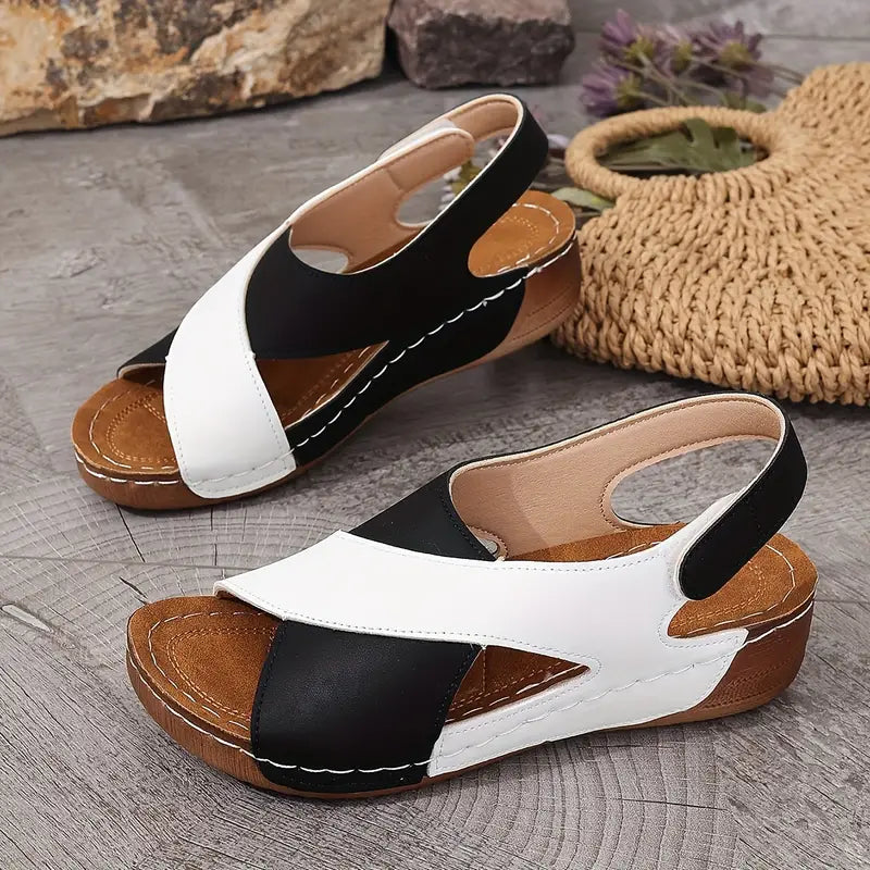 Accalia Damen-Keilsandalen mit Kontrastfarben