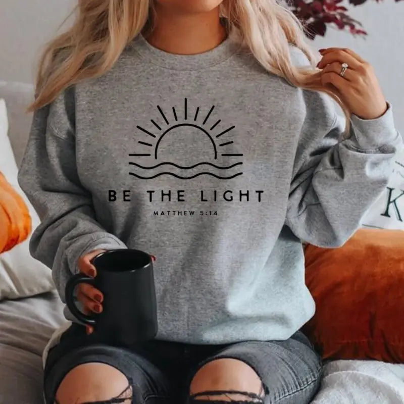 SoulWear Sweatshirt Soyez La Lumière Pour Femmes Inspiré Par Matthieu 5 14 Confortable Et Durable