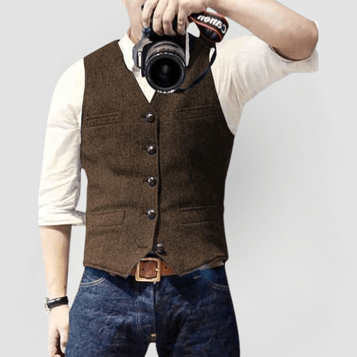 Edle Reiner Weste mit Knopfleiste