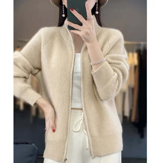 Samantha Pull Zippé En Maille Pour Femme Confortable Et Chaud Idéal Pour La Superposition En Toutes Saisons