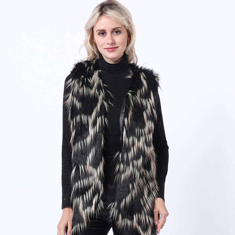Damen Modische Kunstpelzweste mit eleganten Details und schmeichelhaftem Schnitt Amawinc