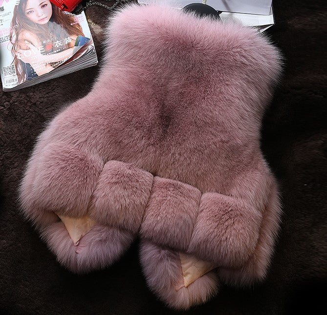 Damen elegante Fellweste Amawinc