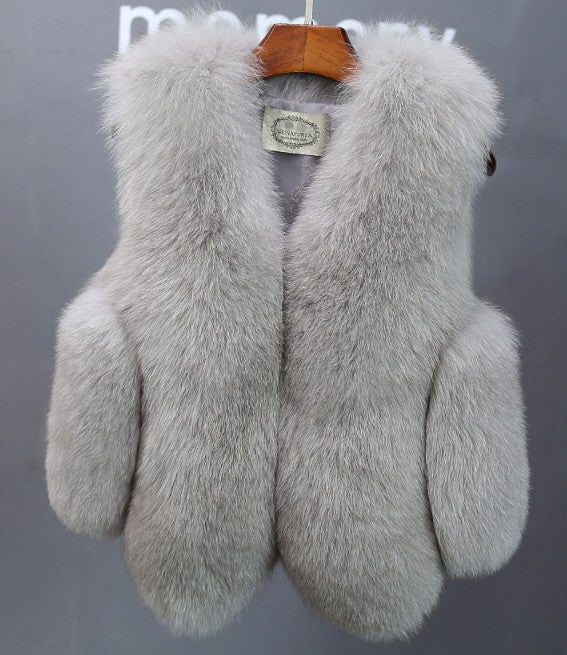 Damen elegante Fellweste Amawinc