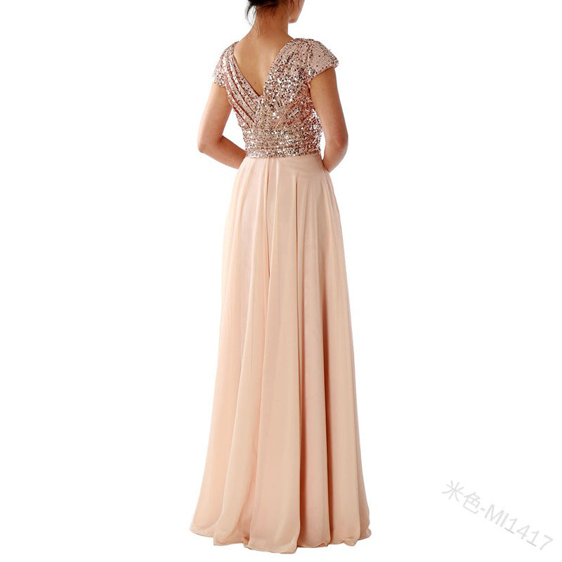 Elegantes Chiffon-Abendkleid mit glamourösen Pailletten von Fudus