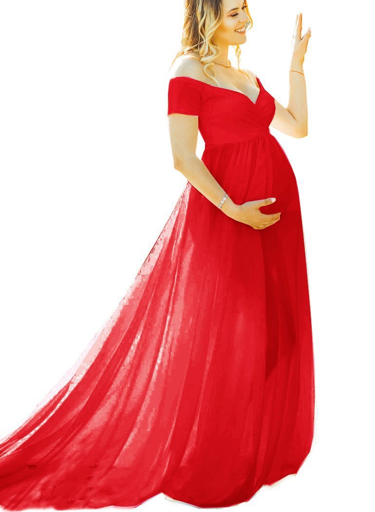 Robe Maternité Cynthia Gown Confortable Et Élégante Avec Ceinture À Nouer Et Tissu Coton Polyester