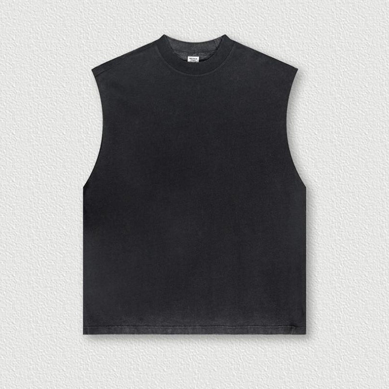 Talwyn Débardeur Sans Manches En Coton 250 Gsm Avec Effet Acid Wash Rétro Coupe Décontractée Pour Sport Et Casual