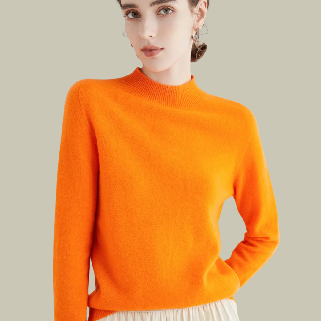 Ivy Pull Femme Col Haut Ajusté En Laine Mérinos Premium Pour Bureau Et Week End Chic