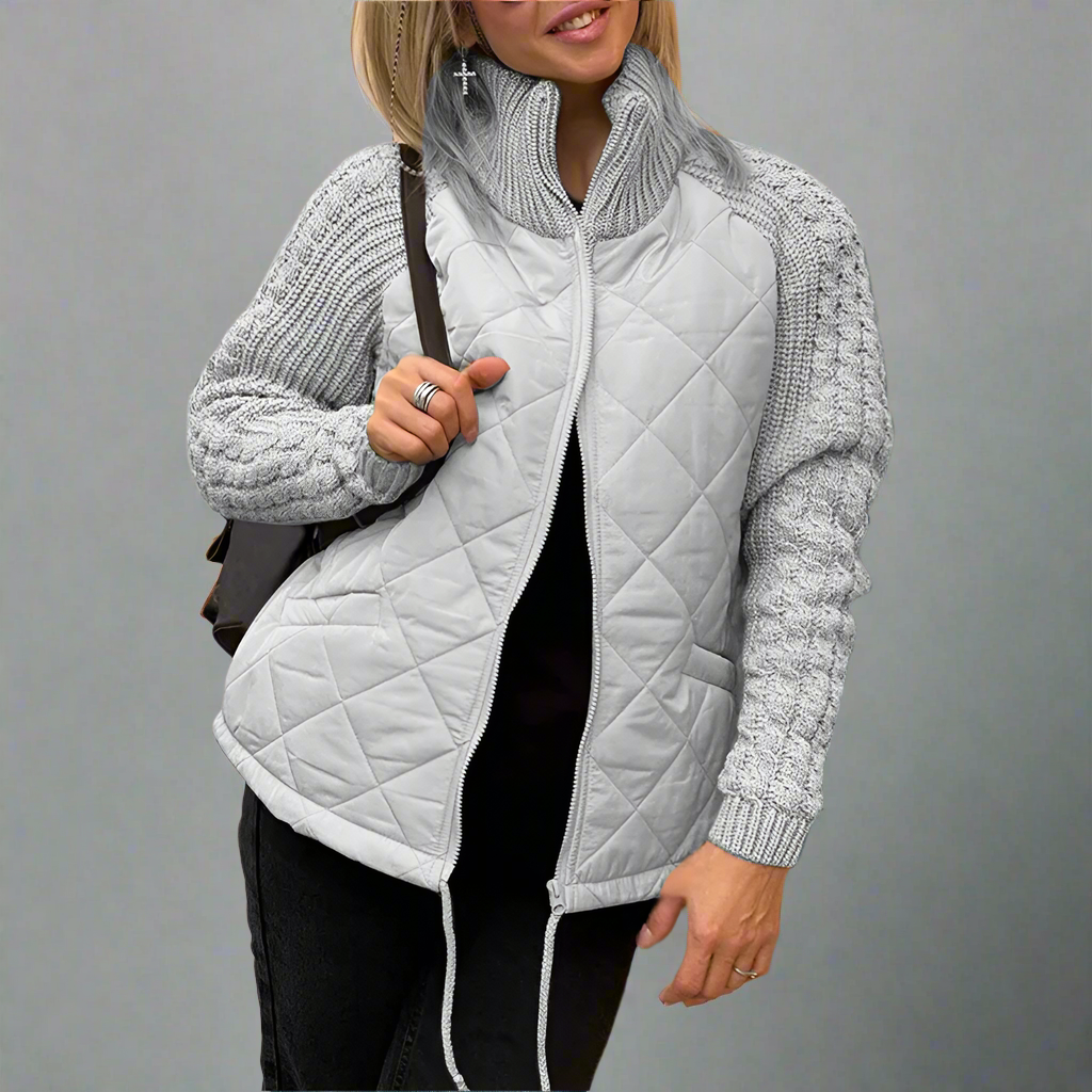 Amawinc | Jacket mit Gestrickten Ärmeln für Den Herbst