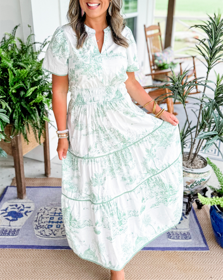 Robe Maxi À Motif Toile Nova Pour Femme Élégante Et Polyvalente Idéale Pour Journées Décontractées Et Événements Estivaux