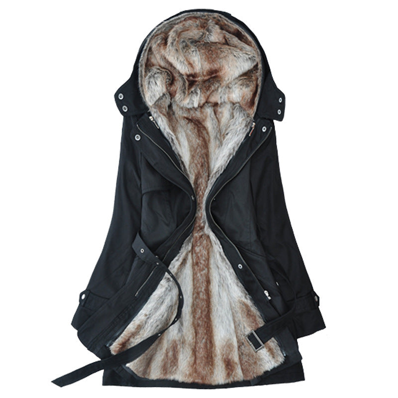 Damen Langer Winterparka mit weichem Innenfutter von Amawinc