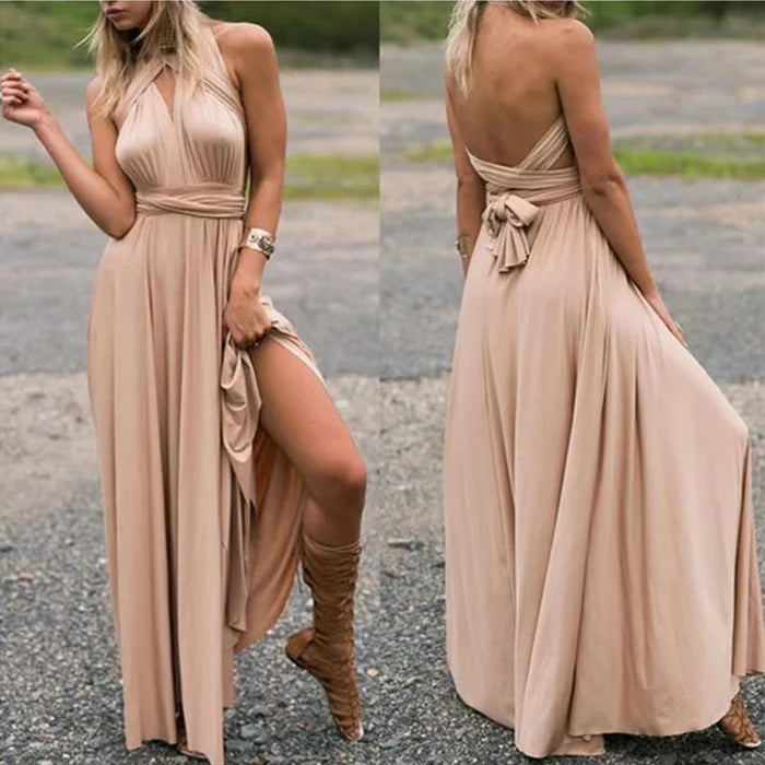 Wickelkleid mit Riemen aus elastischem Stoff - Kuzan
