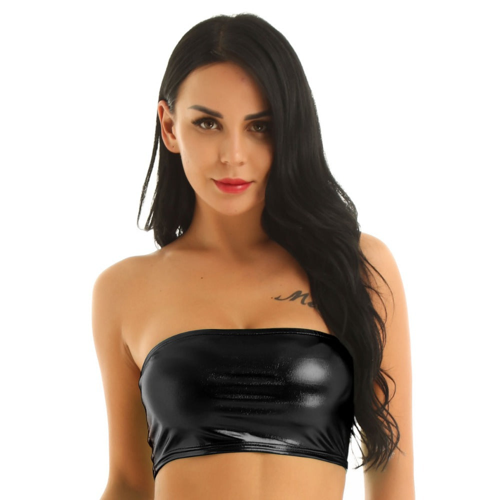 Damen Bustier im schimmernden Metallic-Design Amawinc
