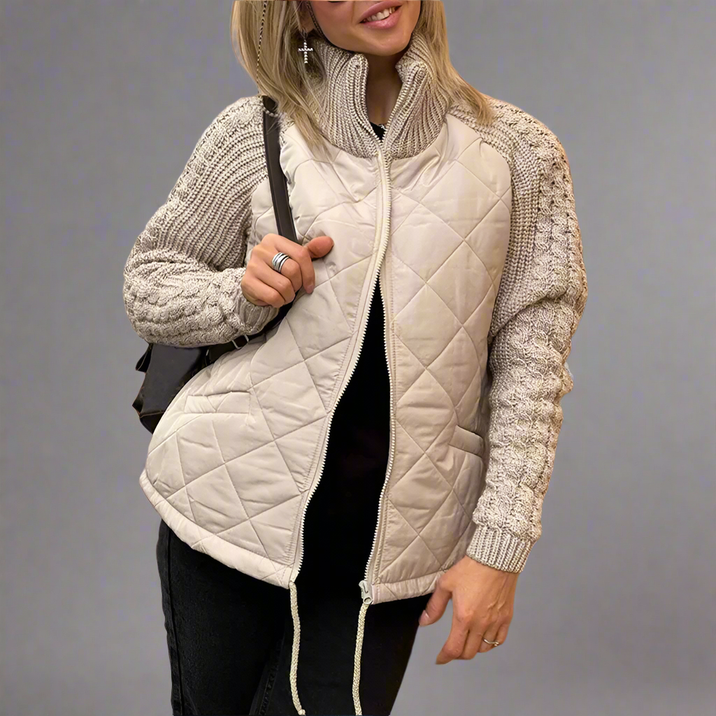 Amawinc | Jacket mit Gestrickten Ärmeln für Den Herbst