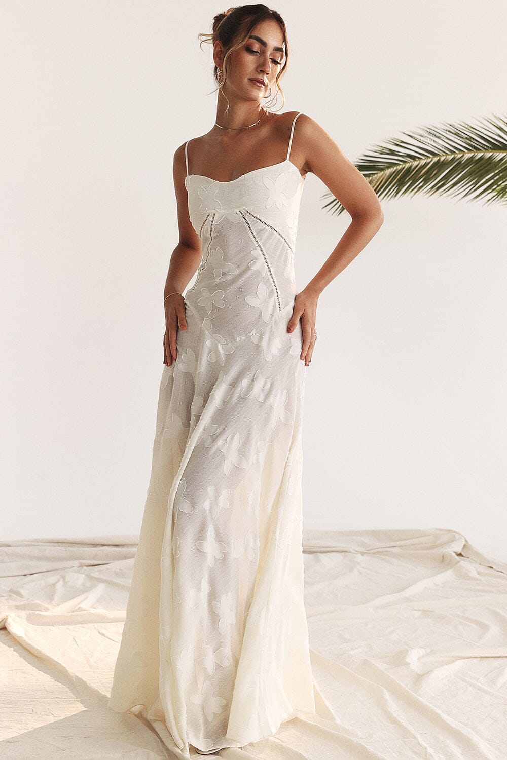 Robe Maxi Femme Slim Fit Chiffon Imprimé Floral Bretelles Spaghetti Amawinc Pour Toutes Occasions
