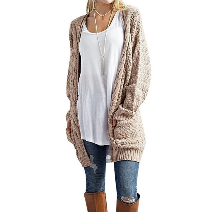 Damen Strickjacke in offener Form mit oversized Schnitt Amawinc