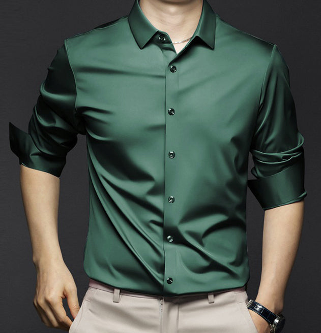 Chemise Homme Sans Repassage Slim Fit Respirante Anti Froissage Par Amawinc Indispensable au Quotidien