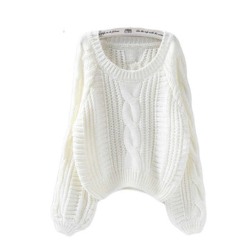 Damen Grobstrickpullover mit voluminösen Ärmeln und Zopfmuster Amawinc