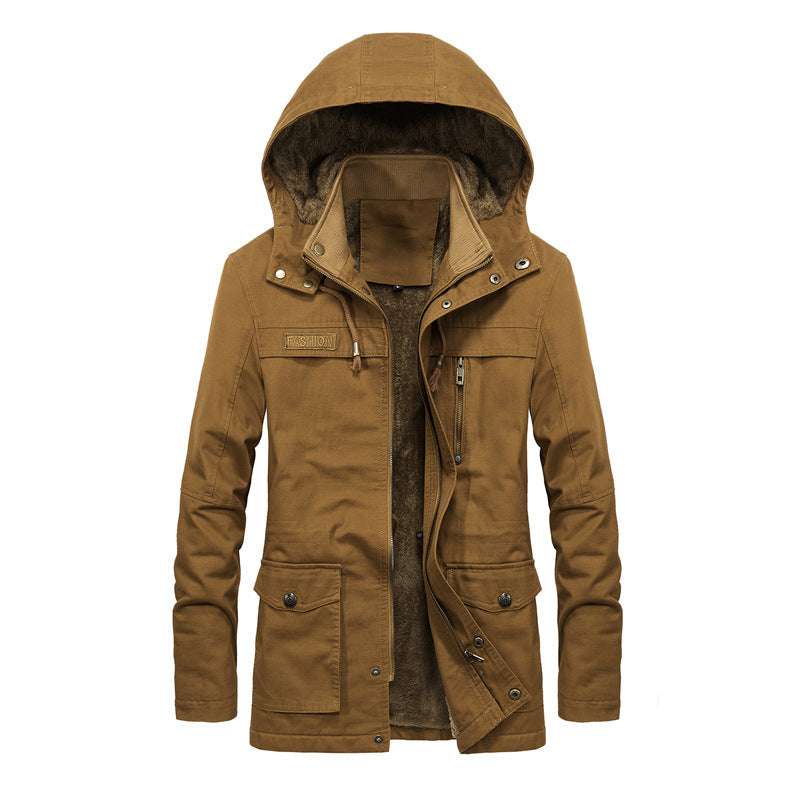 Nordisk Flair Manteau Homme À Capuche Doublé Sherpa Multipoches Design Utilitaire Coupe Décontractée Confort Quotidien