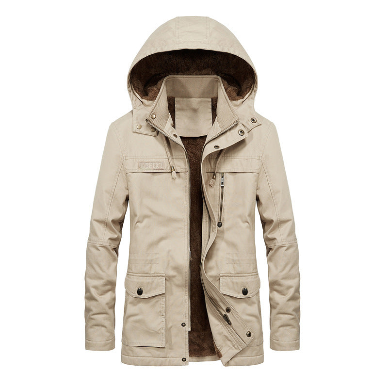 Nordisk Flair Manteau Homme À Capuche Doublé Sherpa Multipoches Design Utilitaire Coupe Décontractée Confort Quotidien