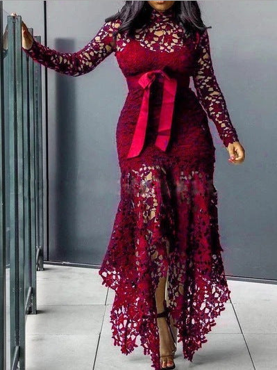 Fudus: Modernes Schleifen-Halter-Asymmetrie-Kleid