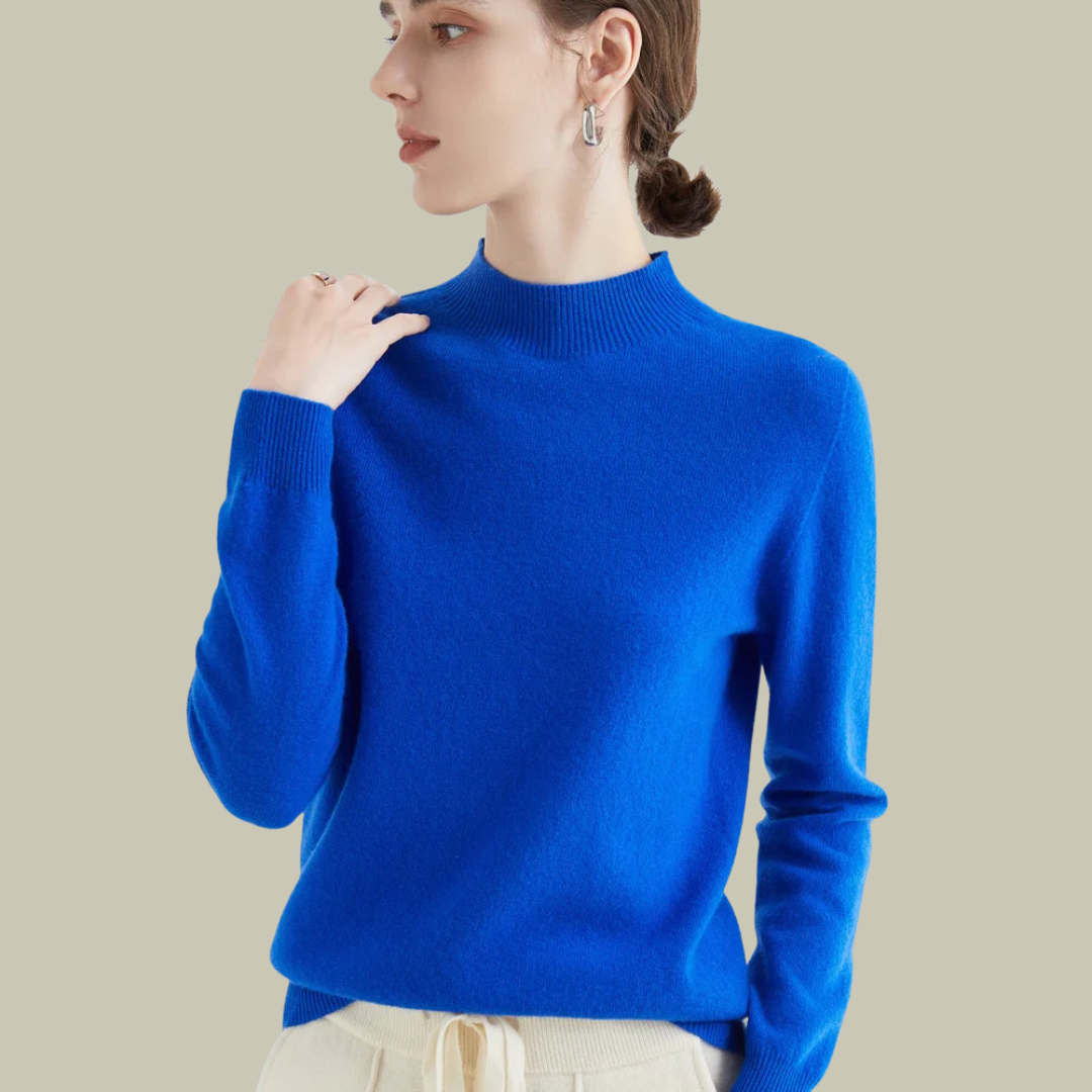 Ivy Pull Femme Col Haut Ajusté En Laine Mérinos Premium Pour Bureau Et Week End Chic