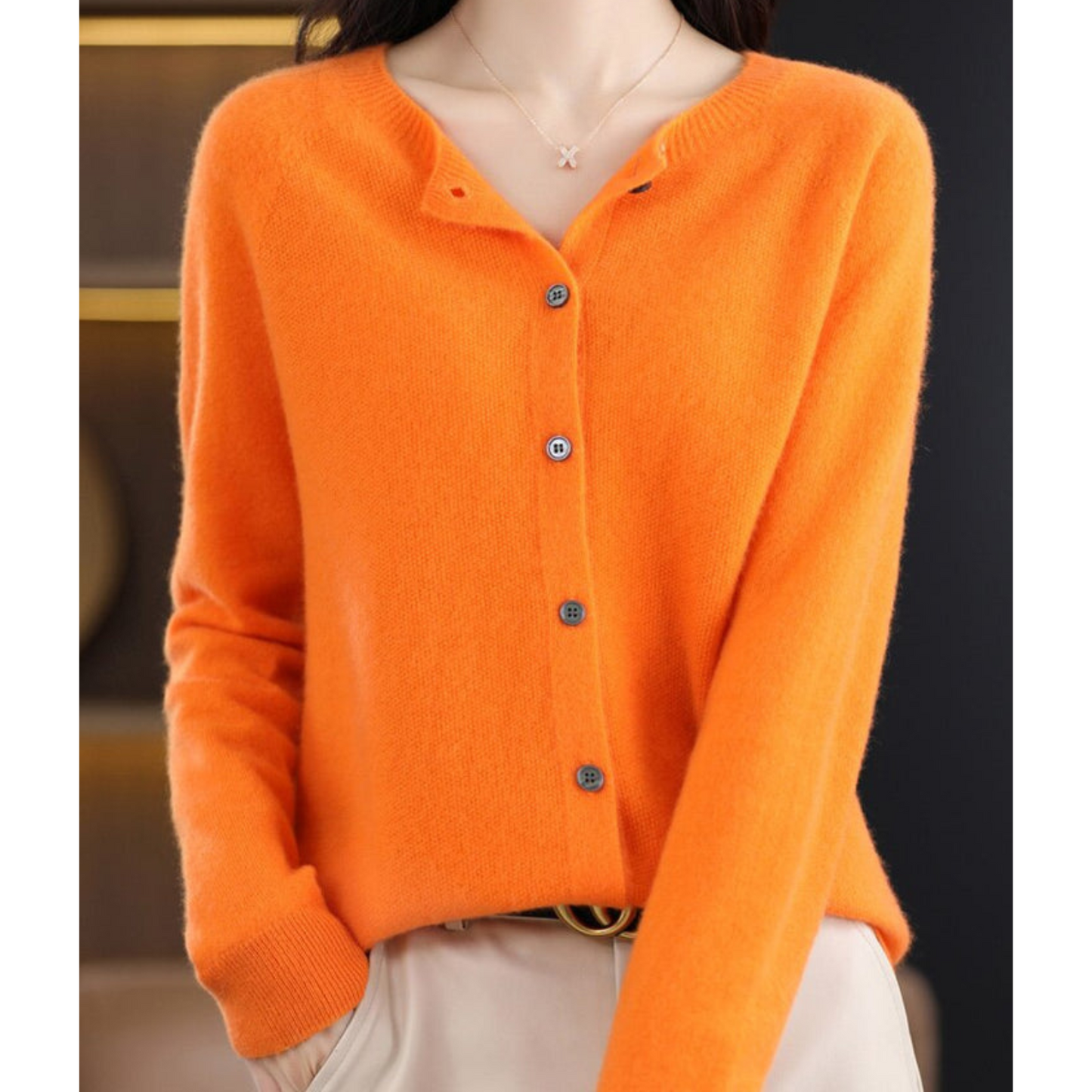 Isabella Pull Mérinos Et Laine À Boutons Pour Femmes À Manches Longues Style Classique Et Confort Quotidien
