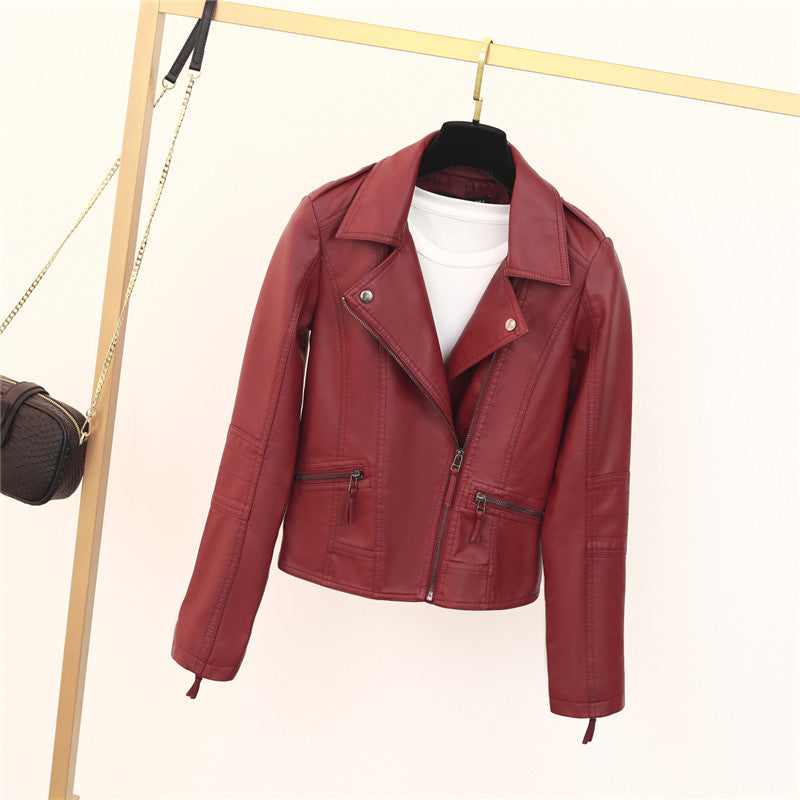 Damen Bikerjacke mit asymmetrischem Reißverschluss und dekorativen Nieten Amawinc