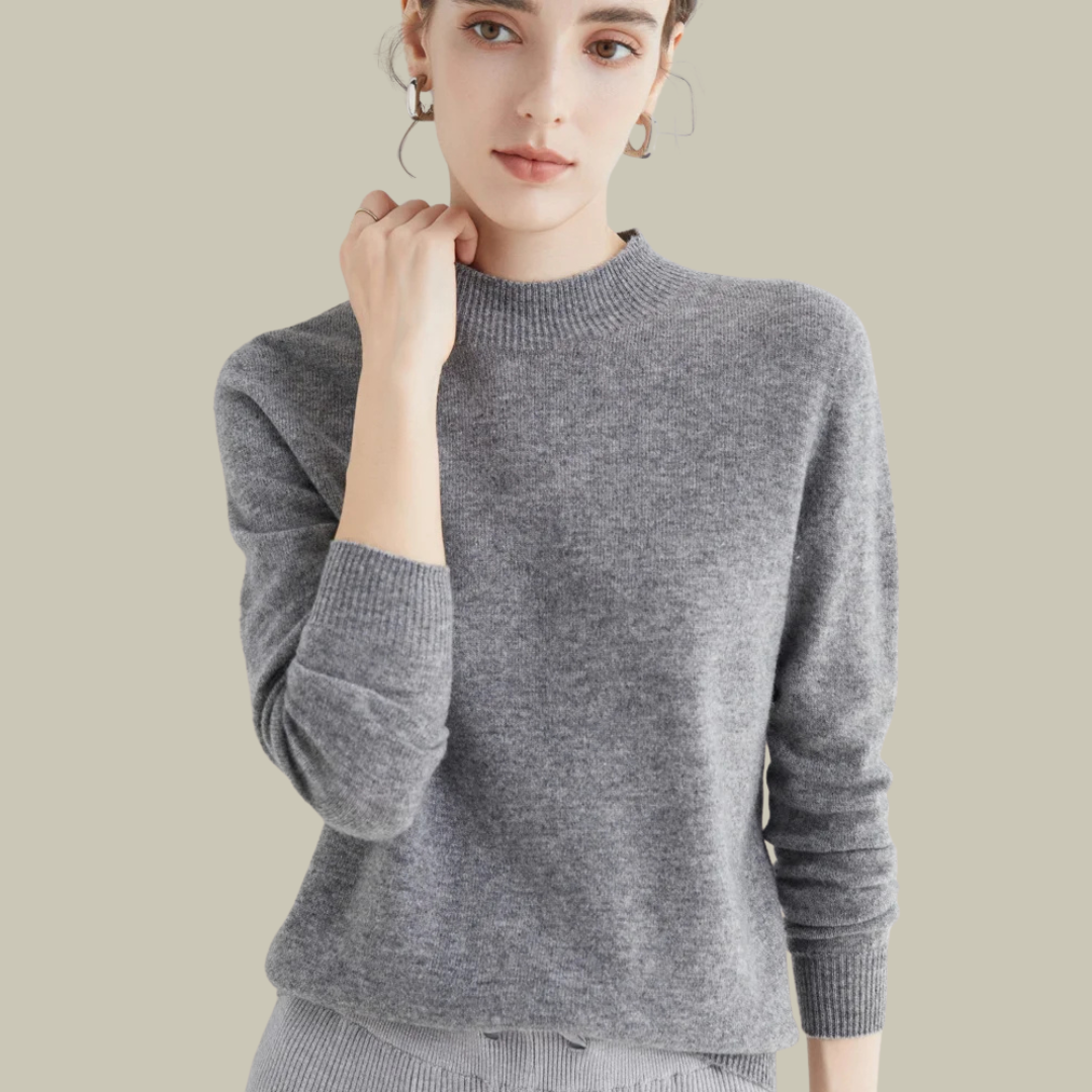 Ivy Pull Femme Col Haut Ajusté En Laine Mérinos Premium Pour Bureau Et Week End Chic