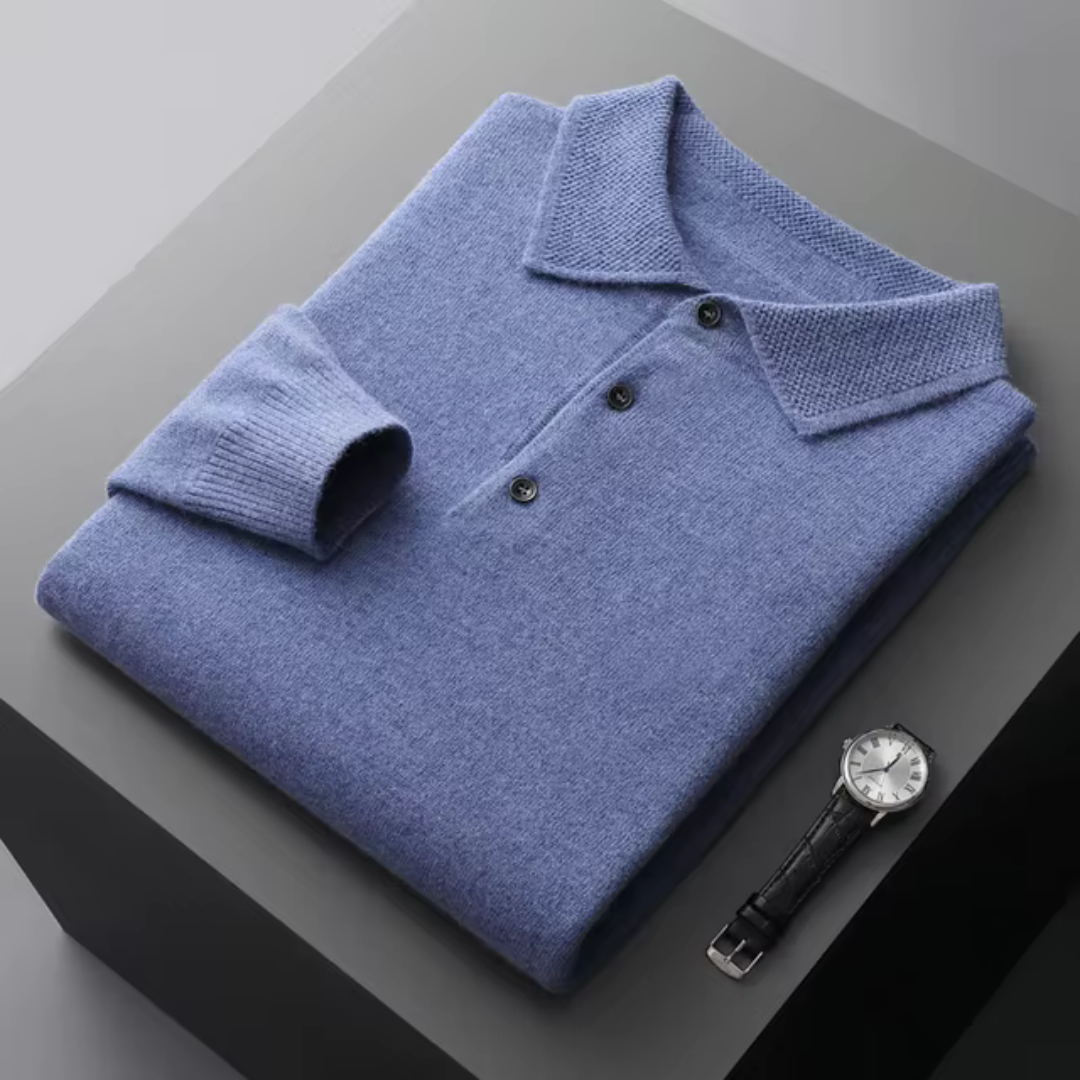 Pull Mérinos Pour Homme Coupe Standard Classique Avec Fermeture Par Boutons Et Bords Côtés