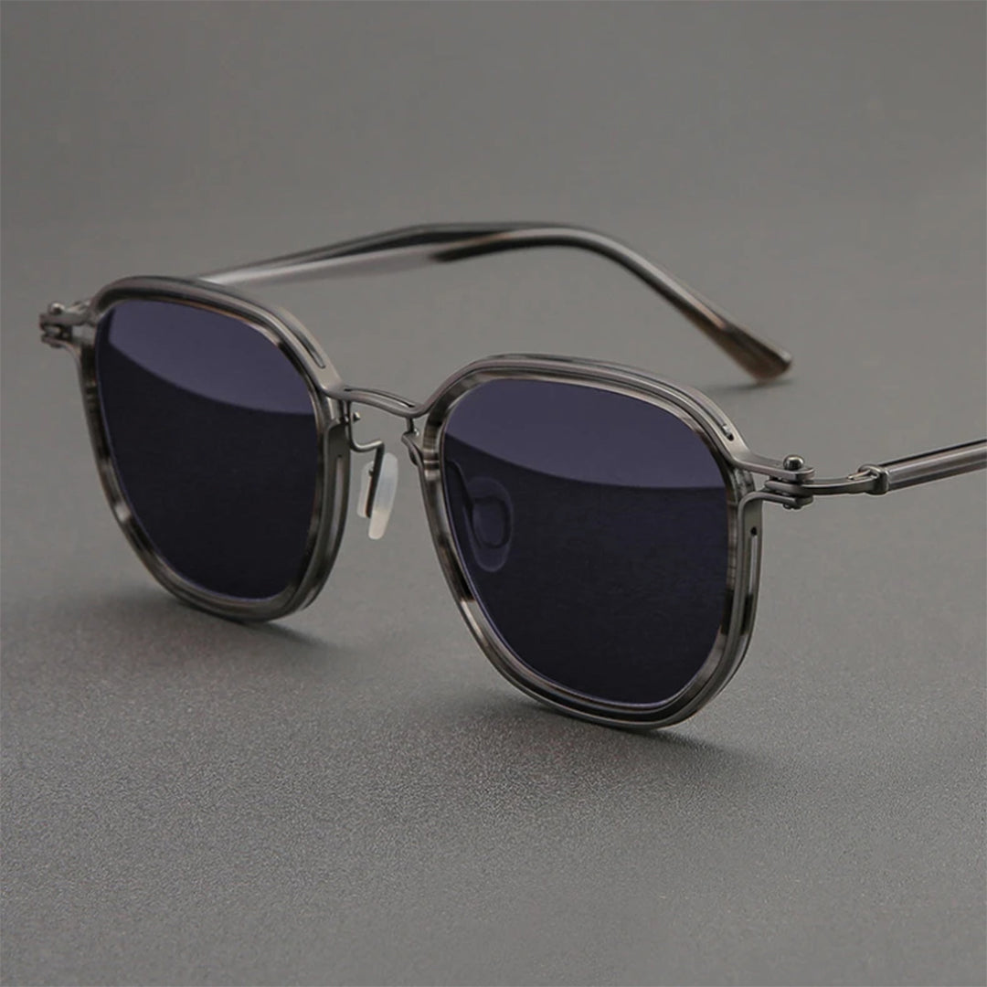 Ferrano Shades Lunettes De Soleil En Titane Légères Verres Polarisés UV400 Avec Forme Géométrique Subtile