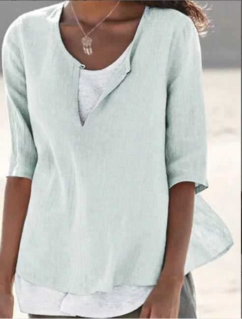 Blouse Décontractée À Couches Janet Pour Printemps Été Confortable Et Élégante Pour Style Décontracté