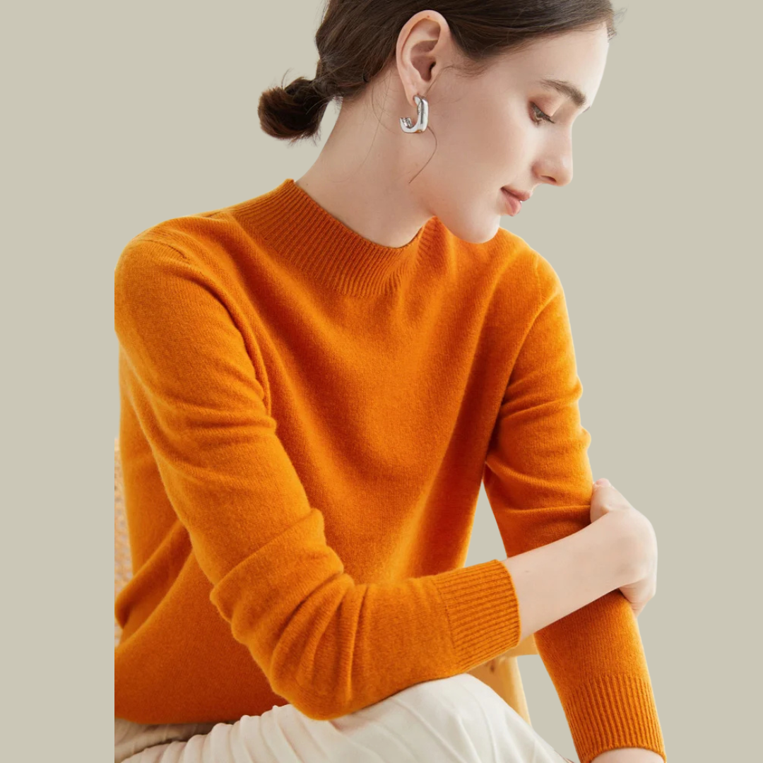 Ivy Pull Femme Col Haut Ajusté En Laine Mérinos Premium Pour Bureau Et Week End Chic